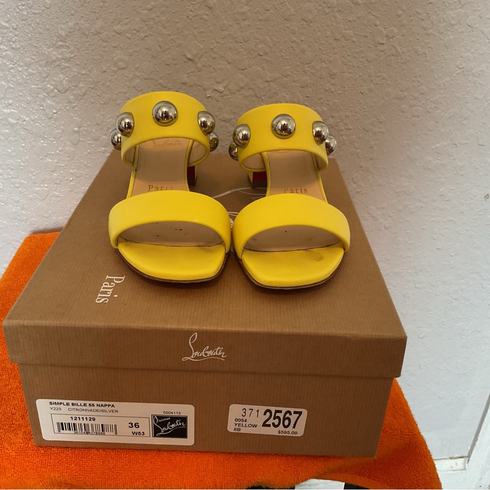 Yellow Sandals with Silver Accents
